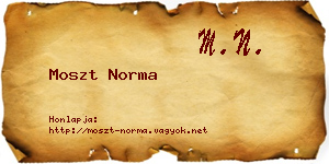 Moszt Norma névjegykártya